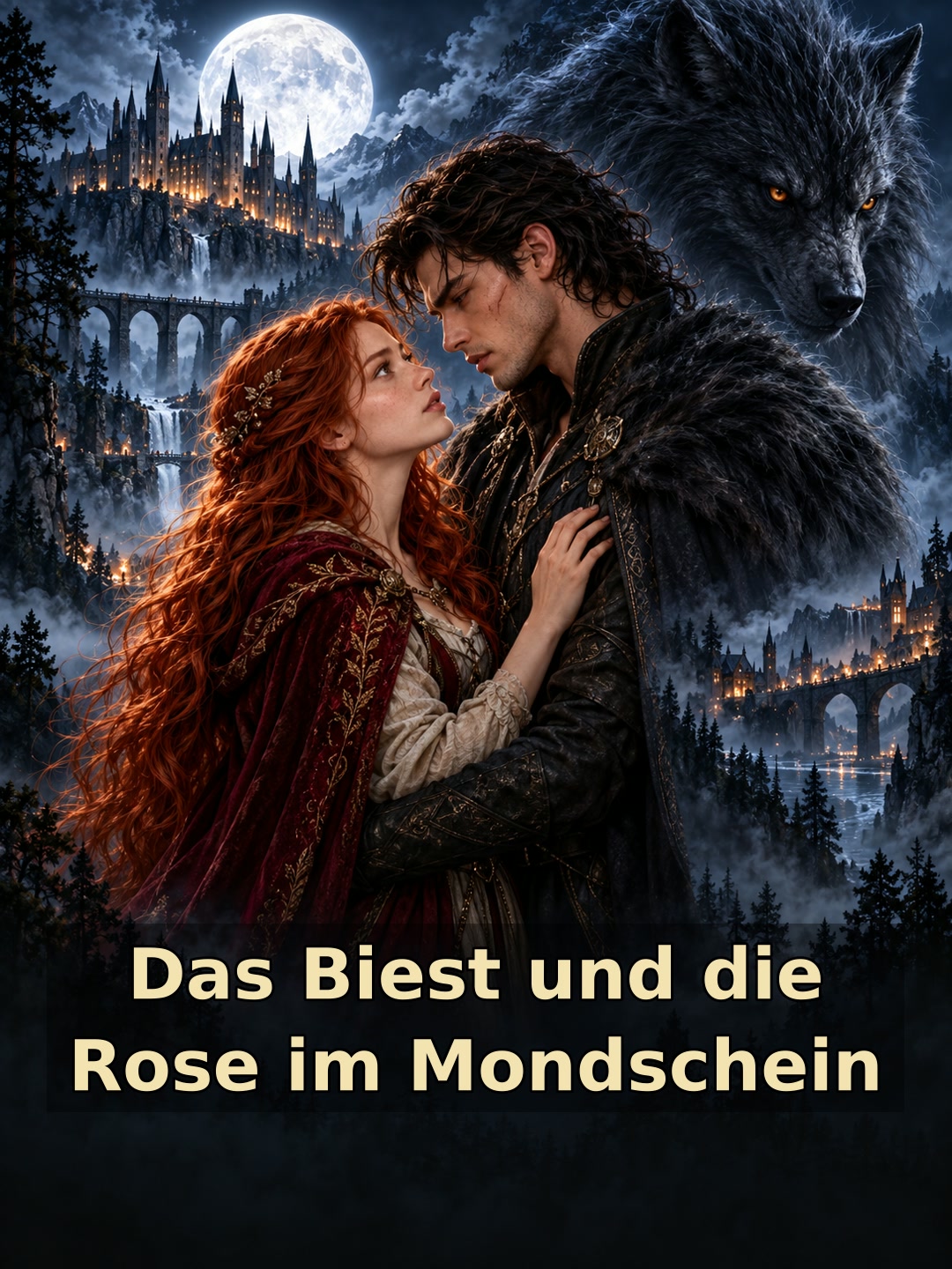 Das Biest und die Rose im Mondschein