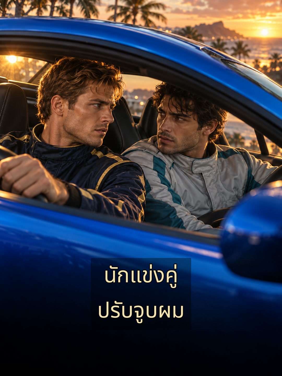 นักแข่งคู่ปรับจูบผม