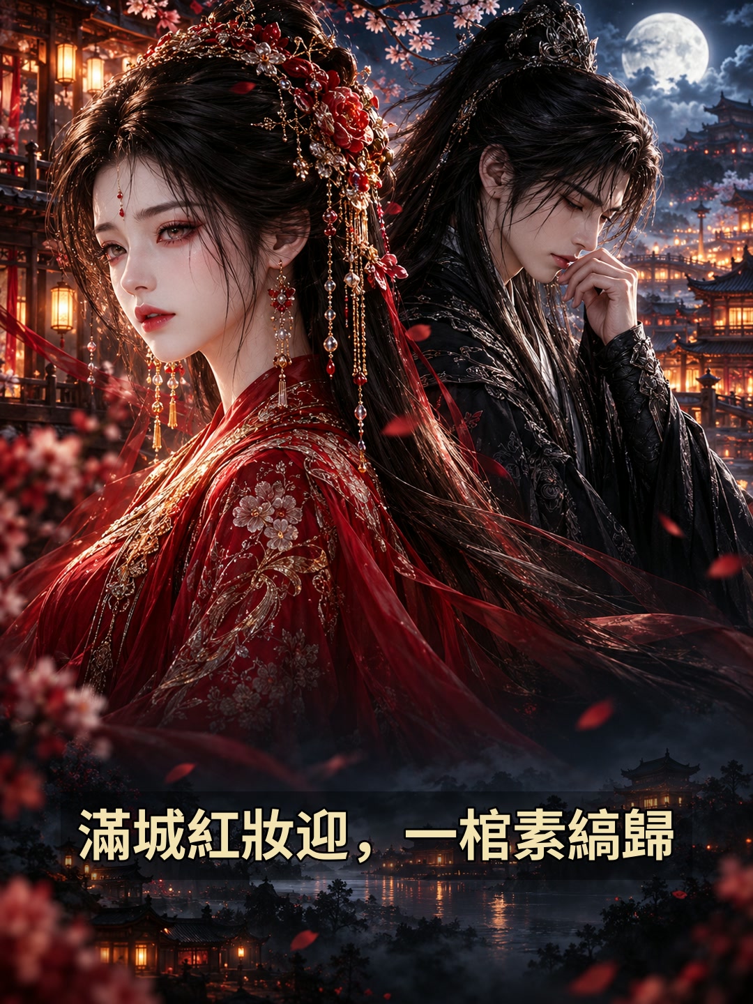 滿城紅妝迎，一棺素縞歸